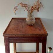 Vintage wooden wheeled side table/console
