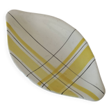 Salins shuttle dish – “Montreal” yellow & black decor – 1950s