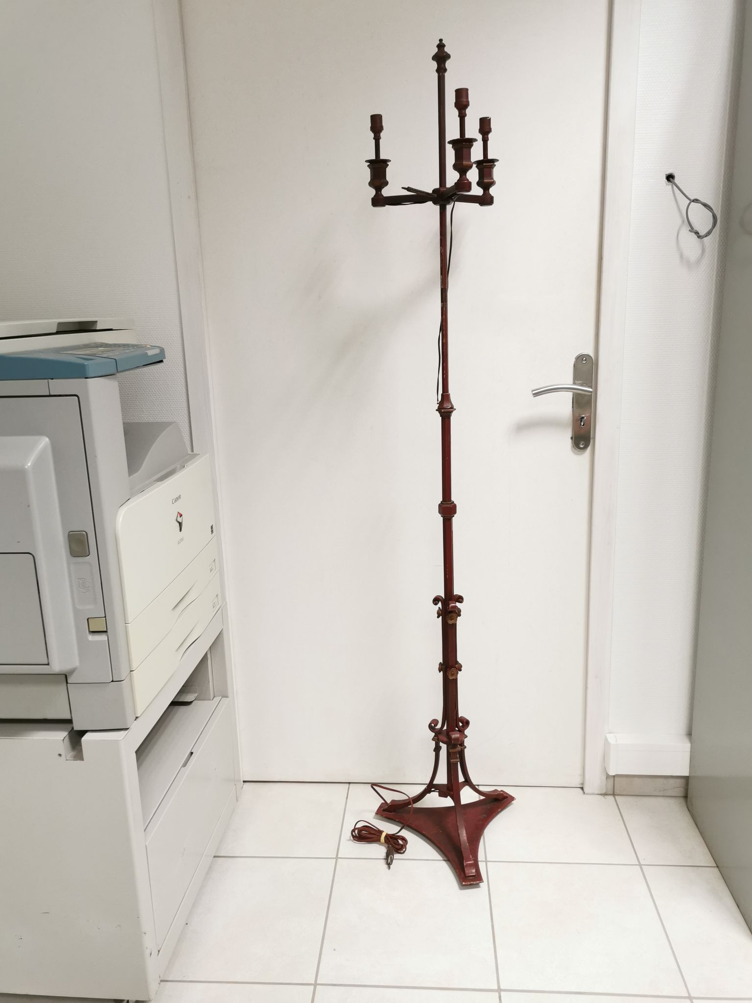 Lampadaire vintage style lampe bougeoir bouillotte