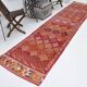 Tapis Couloir Turc Géométrique, Tapis Tribal Vintage, 87x366 Cm
