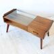 Table basse vintage G-Plan en teck marron années 1950, design mid-century, tiroir intégré