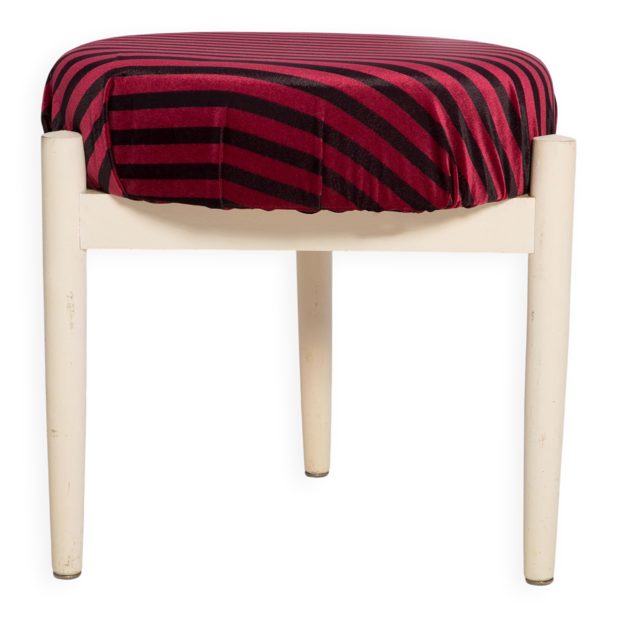Tabouret et table vintage blanche, Danemark, 1960