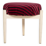 Tabouret et table vintage blanche, Danemark, 1960