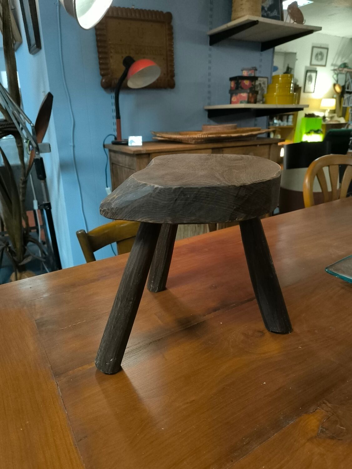 Wooden tripod stool