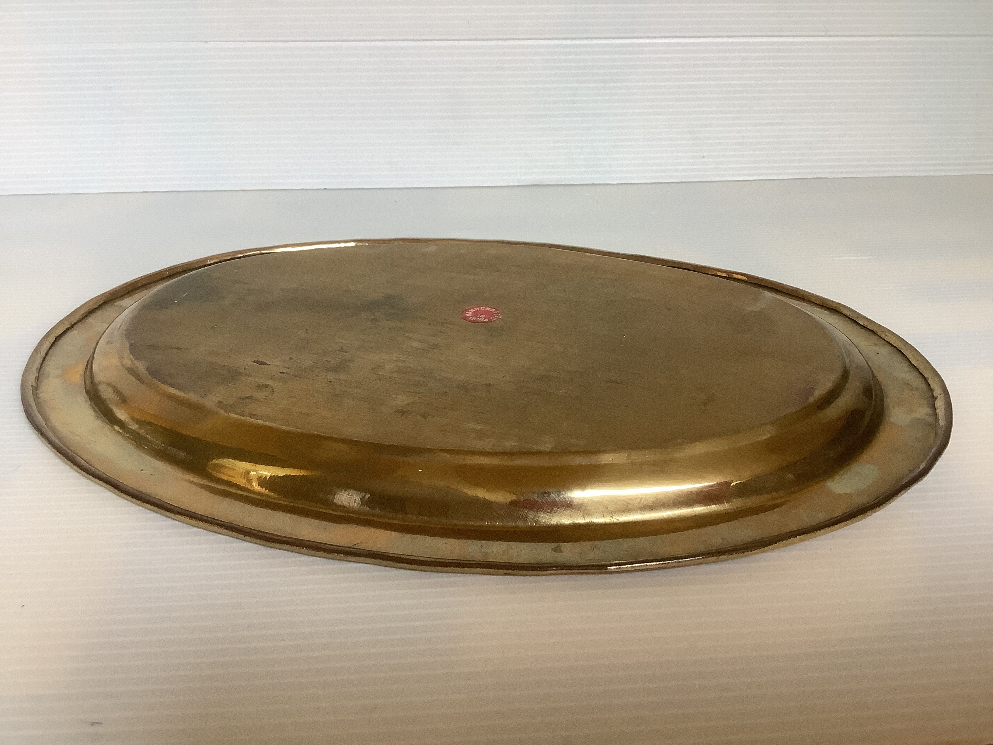 Oval brass tray