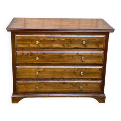Commode Louis Philippe vintage en bois massif des années 50