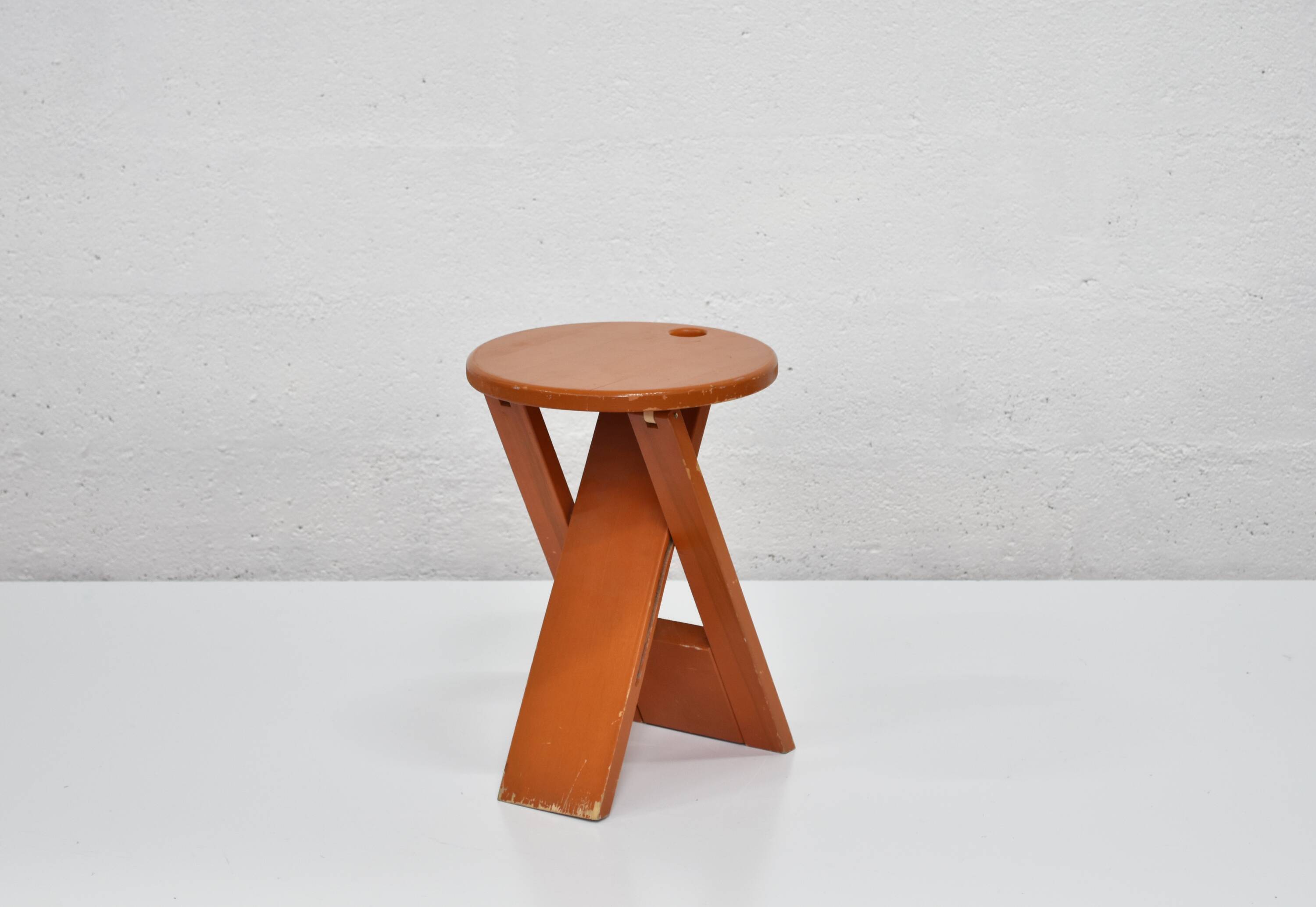 Vintage wooden folding stool