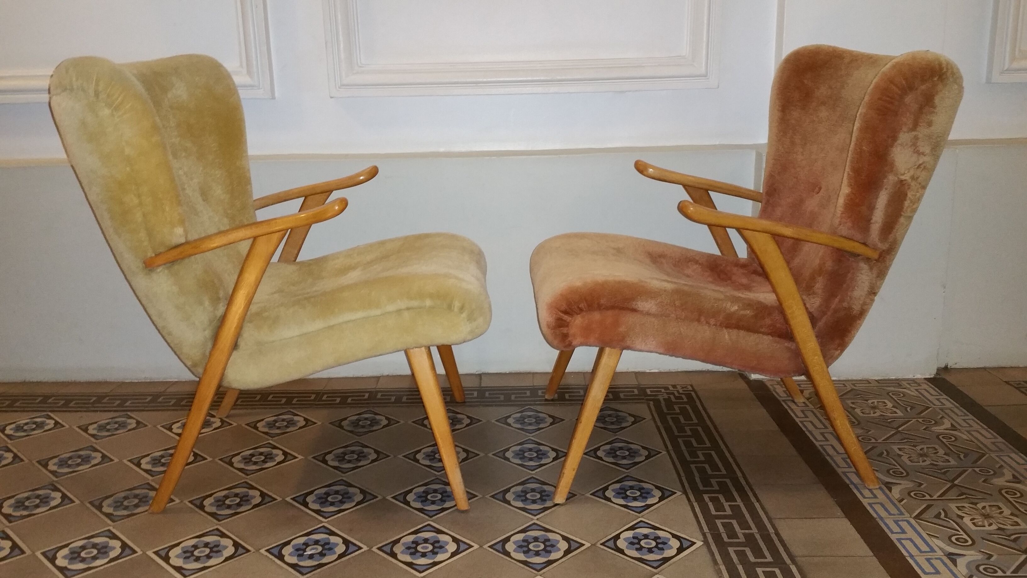 Lot of 2 Wing chairs chair Zig Zag