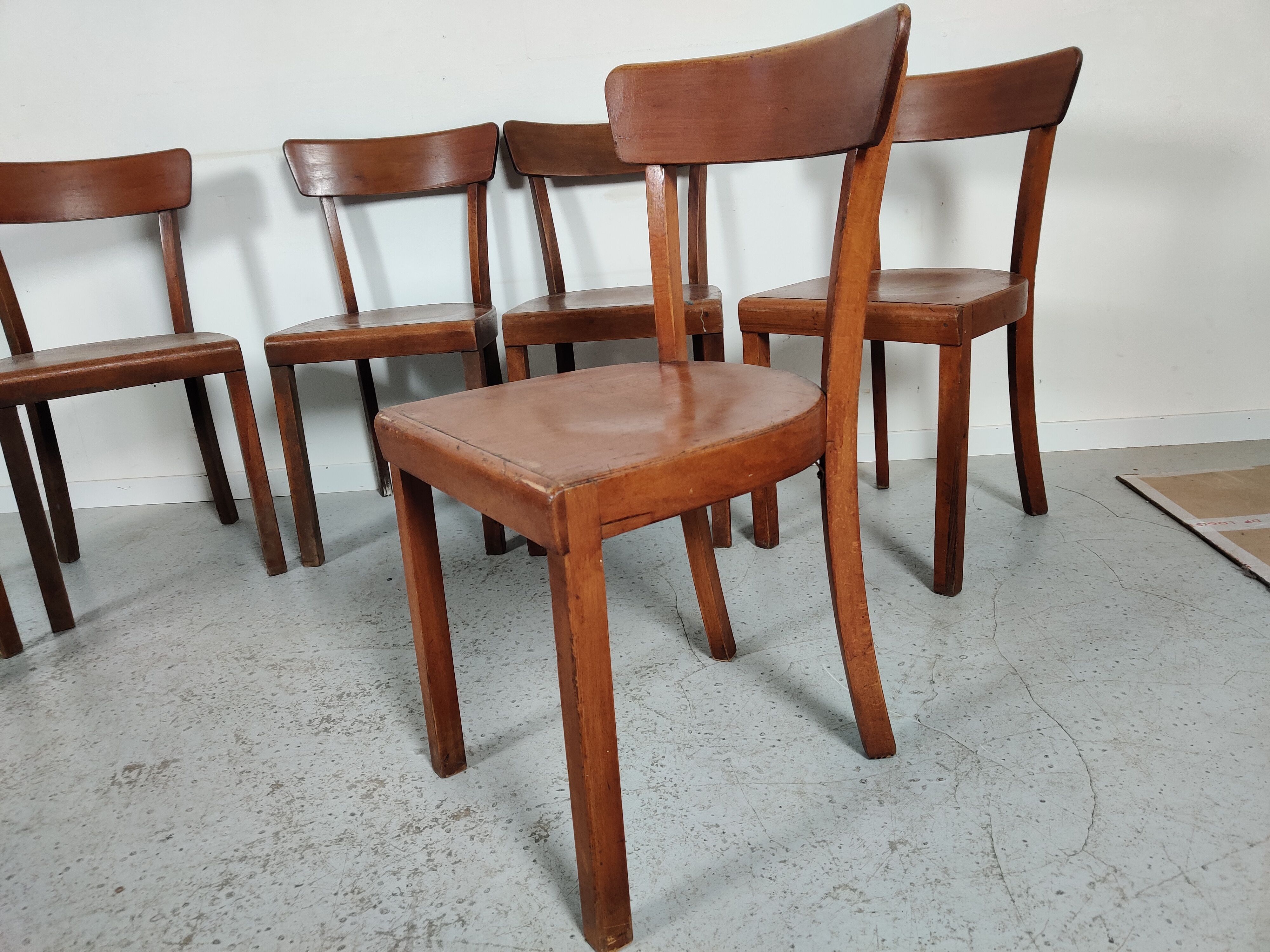 6 vintage bistro chairs, 50s/60s