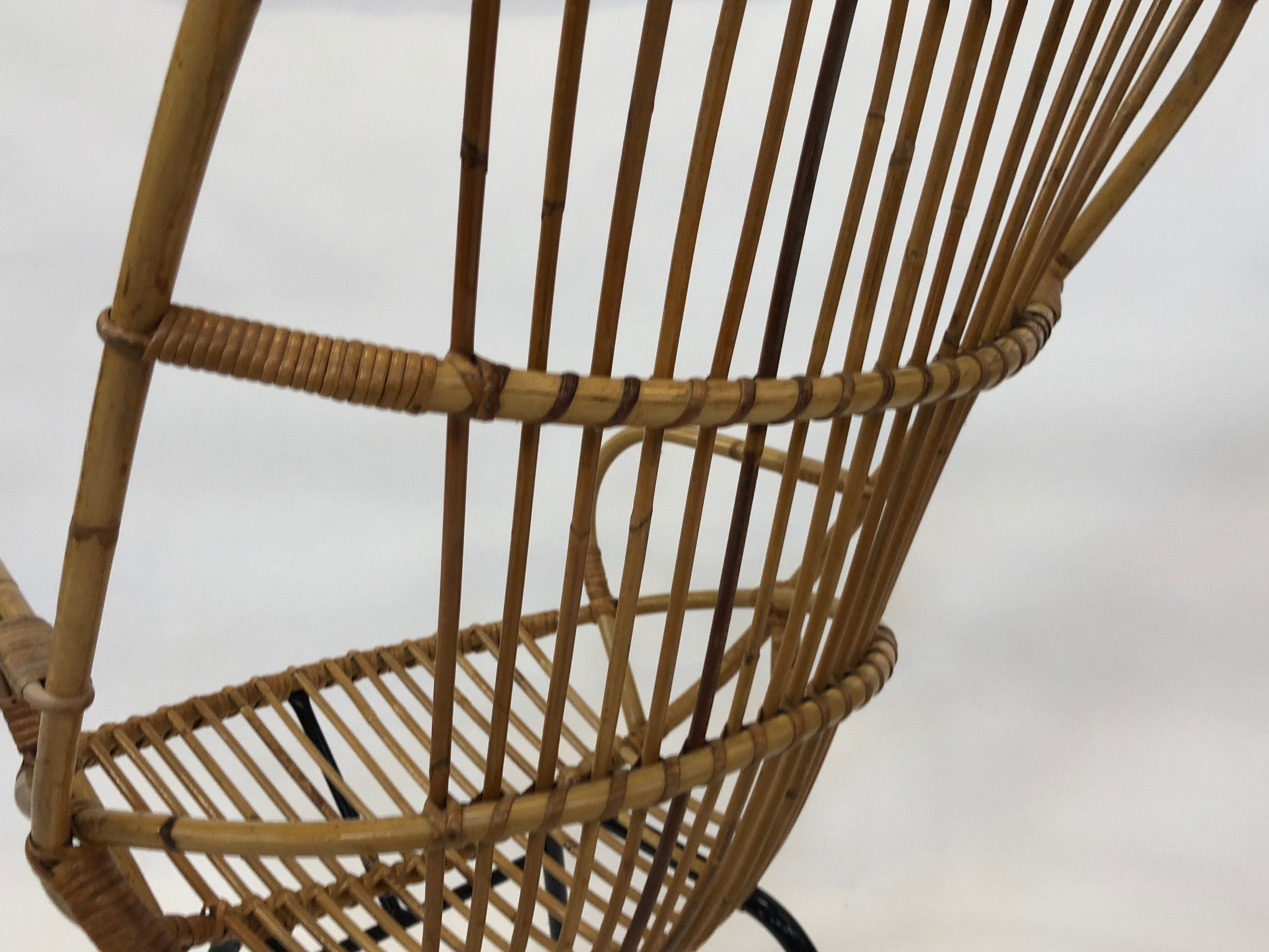 Rohe Noordwolde rattan chair, 1960, Netherlands XL siz