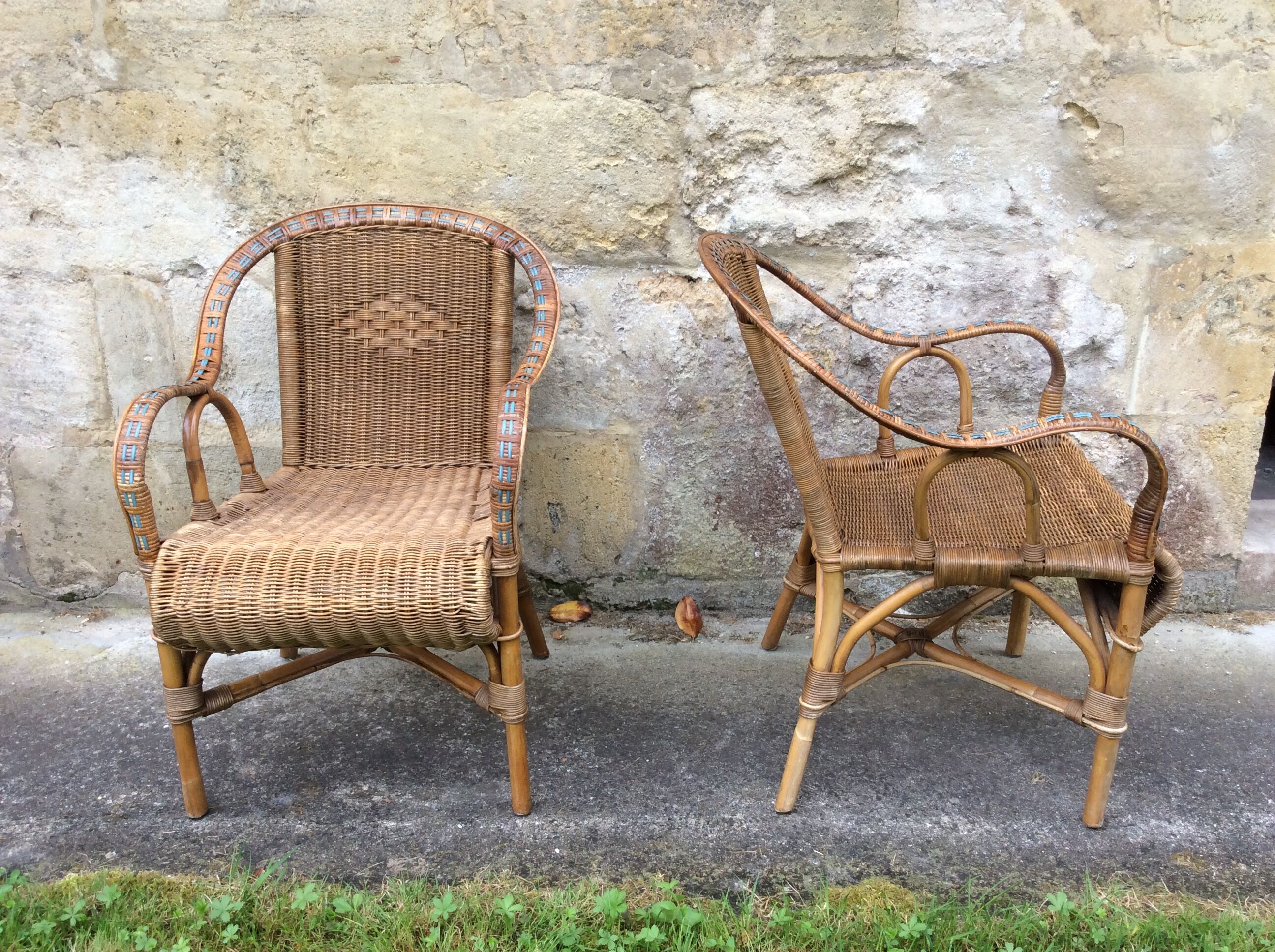Pair of rattan chairs