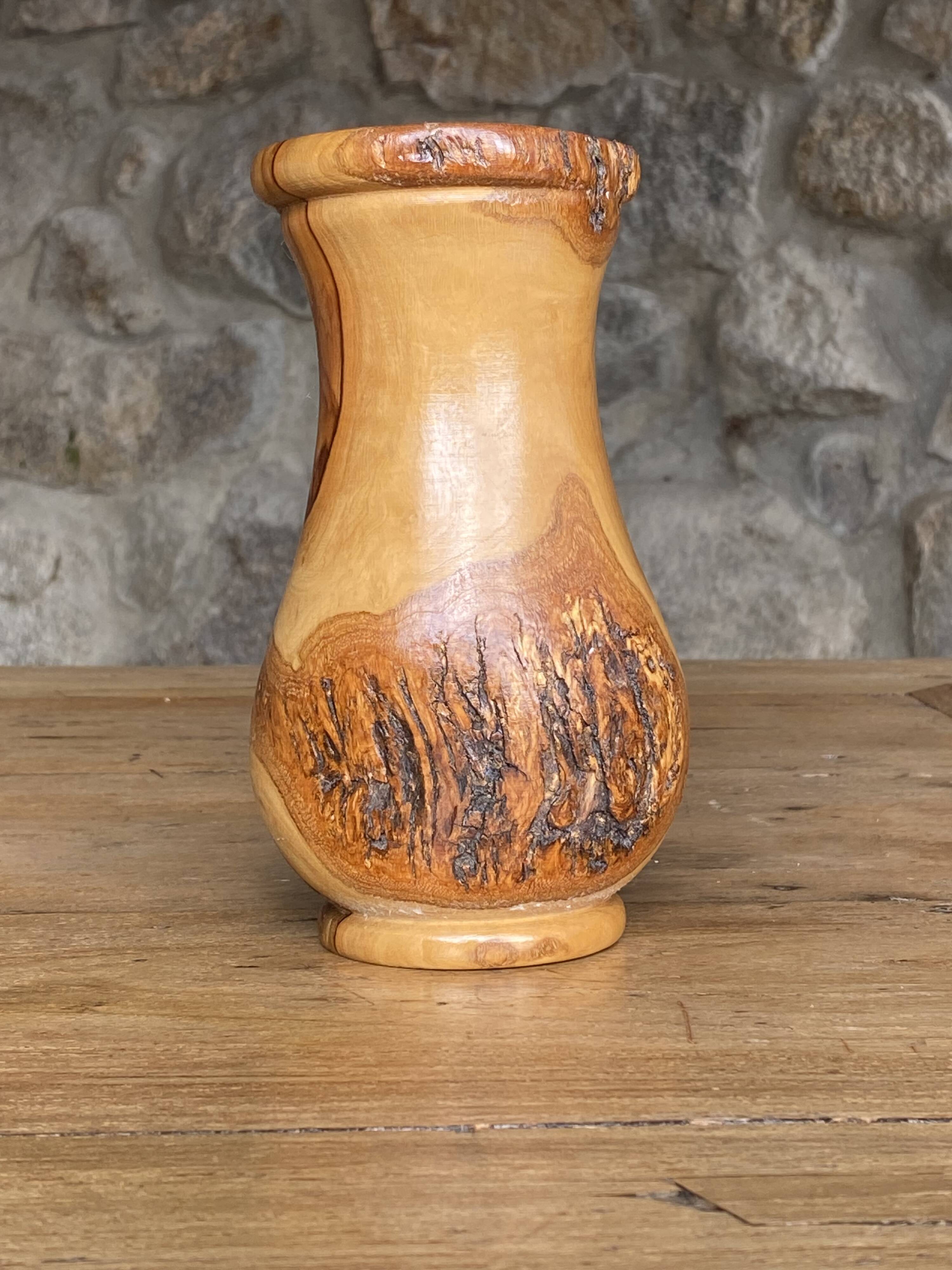 Ikebana wooden vase