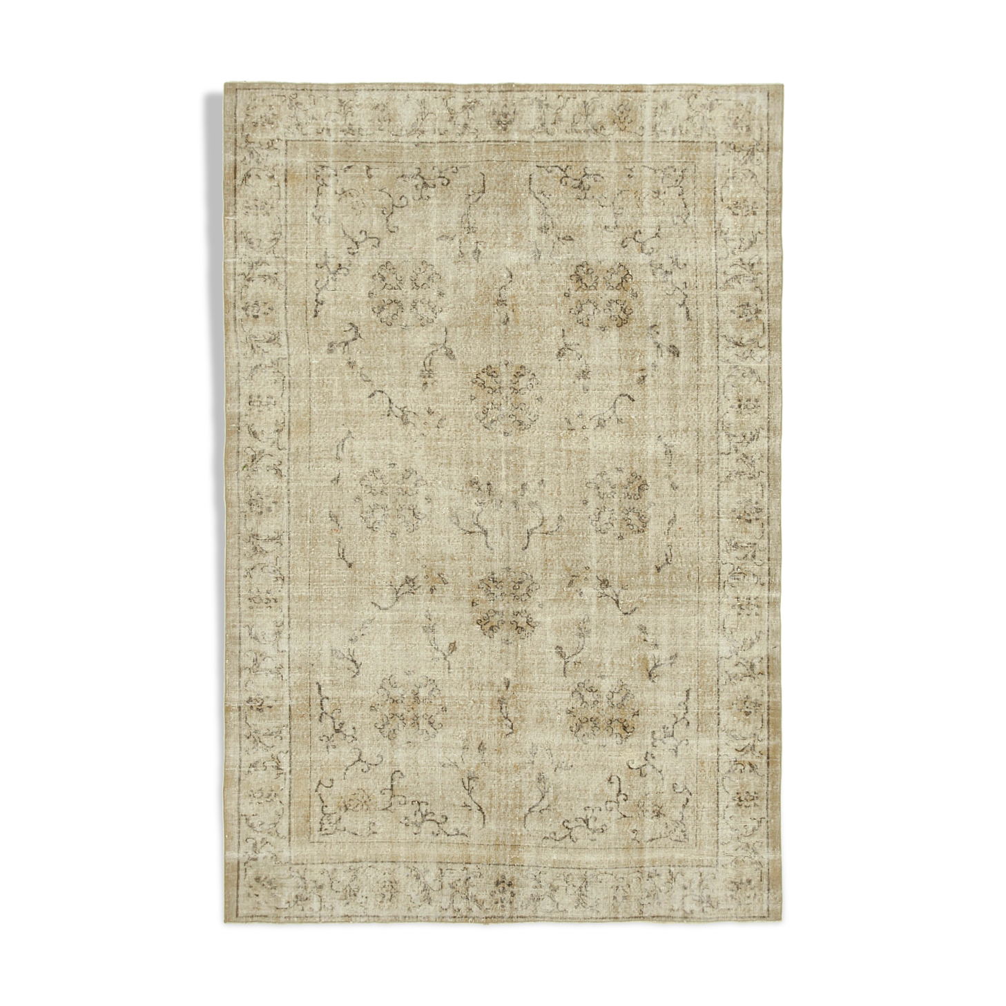 Handmade oriental beige rug 201 cm x 300 cm