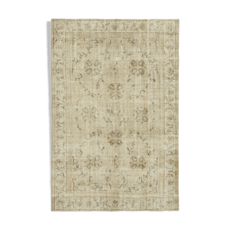 Tapis beige oriental fait à la main 201 cm x 300 cm