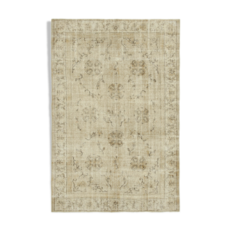 Handmade oriental beige rug 201 cm x 300 cm