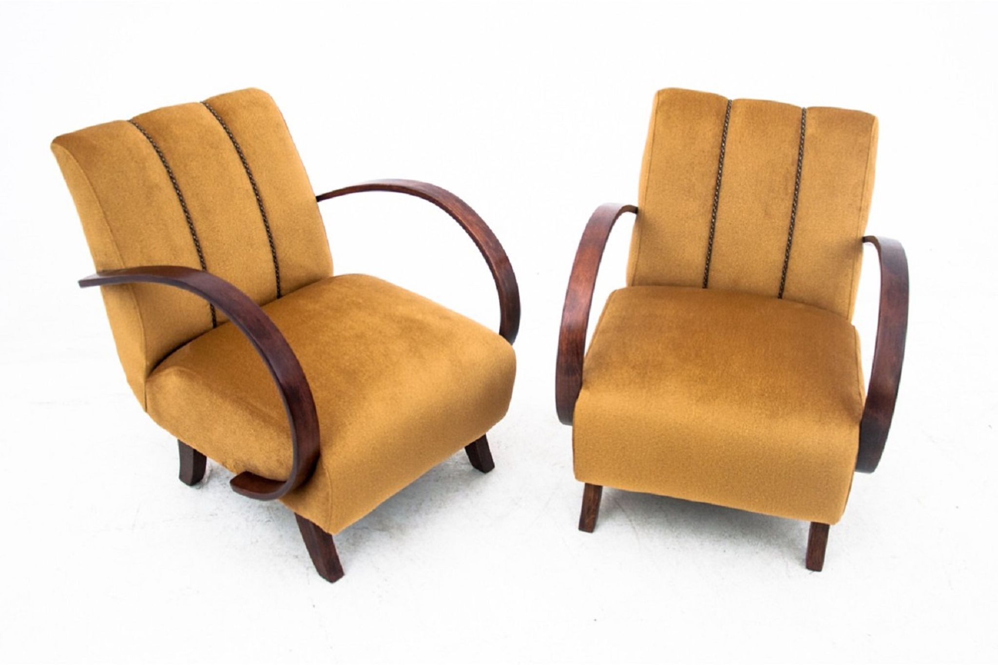 Pair of art deco armchairs, designed by J.Halabala, Czech Republic, 1930s, after renovation