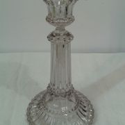 Bougeoir ancien en verre pressé-moulé fin  XIXe