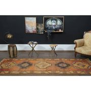 1970s vintage Turkish Oushak handmade wool cotton orange runner rug 103x330