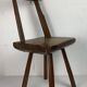 Artisanaal antique hand crafted brutalist farm house side chair, Dutch