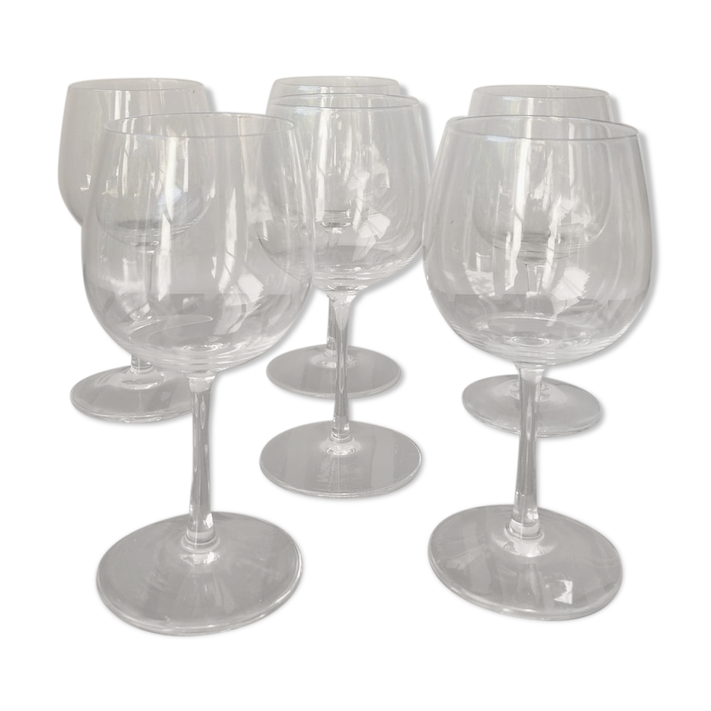 Six verres a vin en cristal Daum France