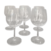 Six verres a vin en cristal Daum France