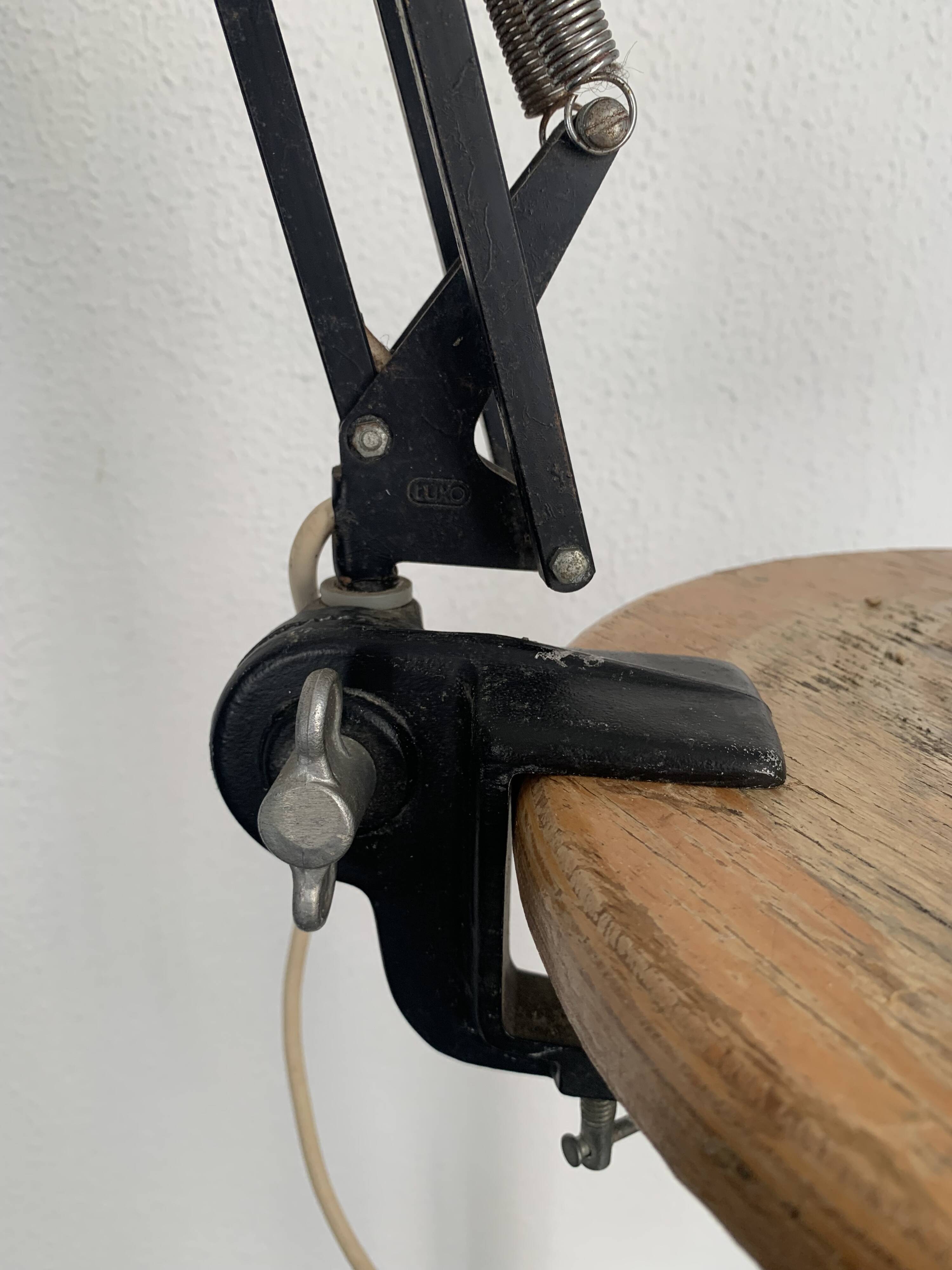 Vintage 1960s architect lamp Luxo L1 black mid-century design - 80 cm