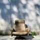 Vintage De Sede leather swivel chair, tulip base.