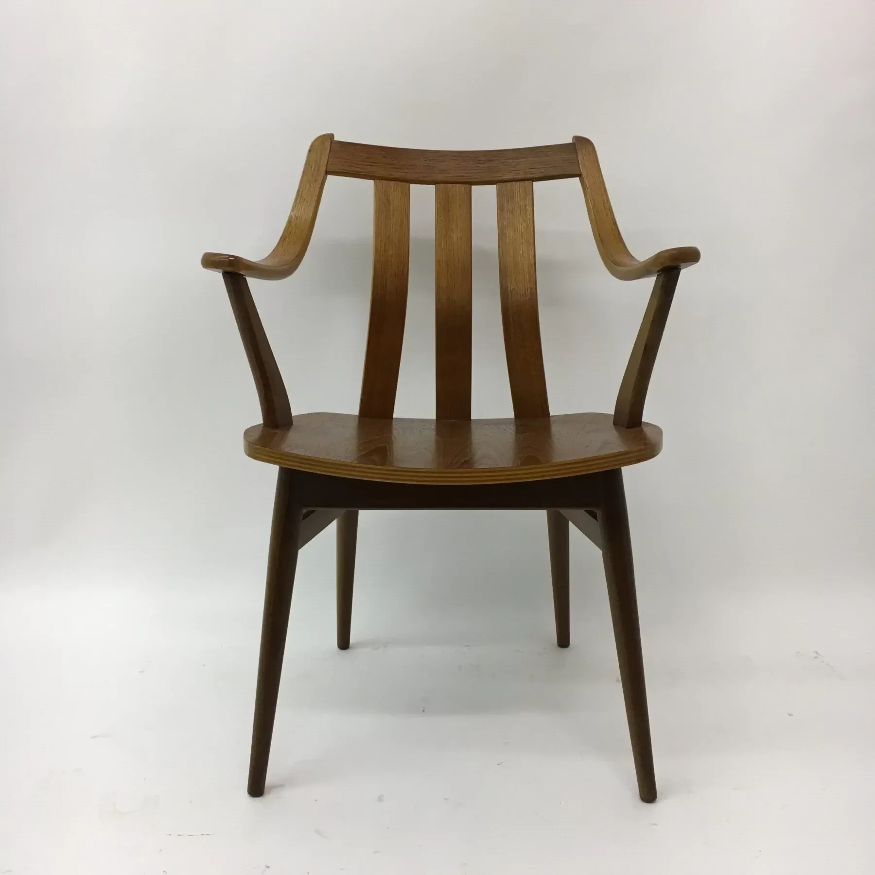 Set of 4 teak plywood dining chairs attributed to Pastoe, 1960s