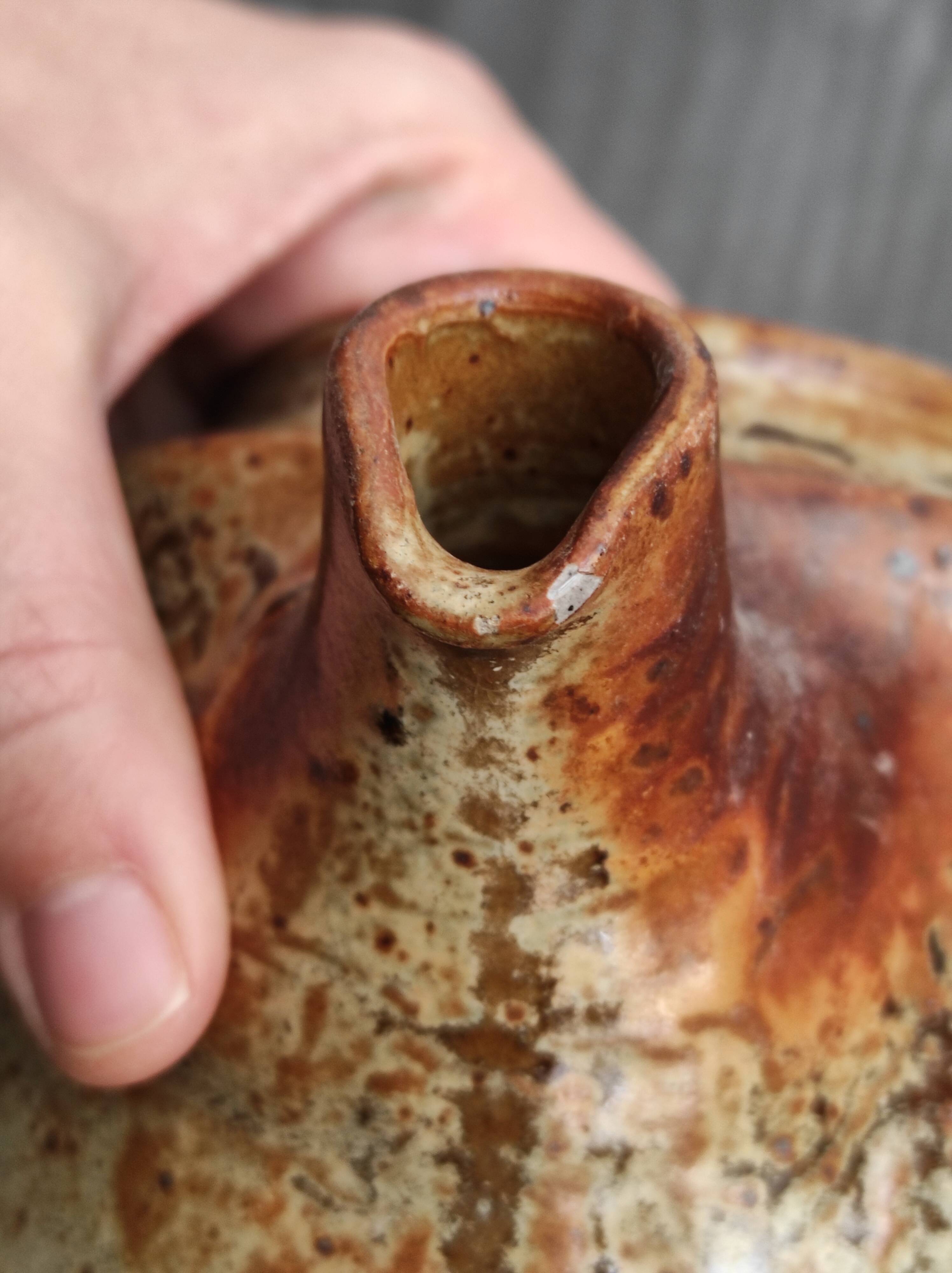 Signed vintage sandstone teapot