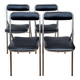 Set of 4 vintage folding chairs Plichaise Souvignet 70s