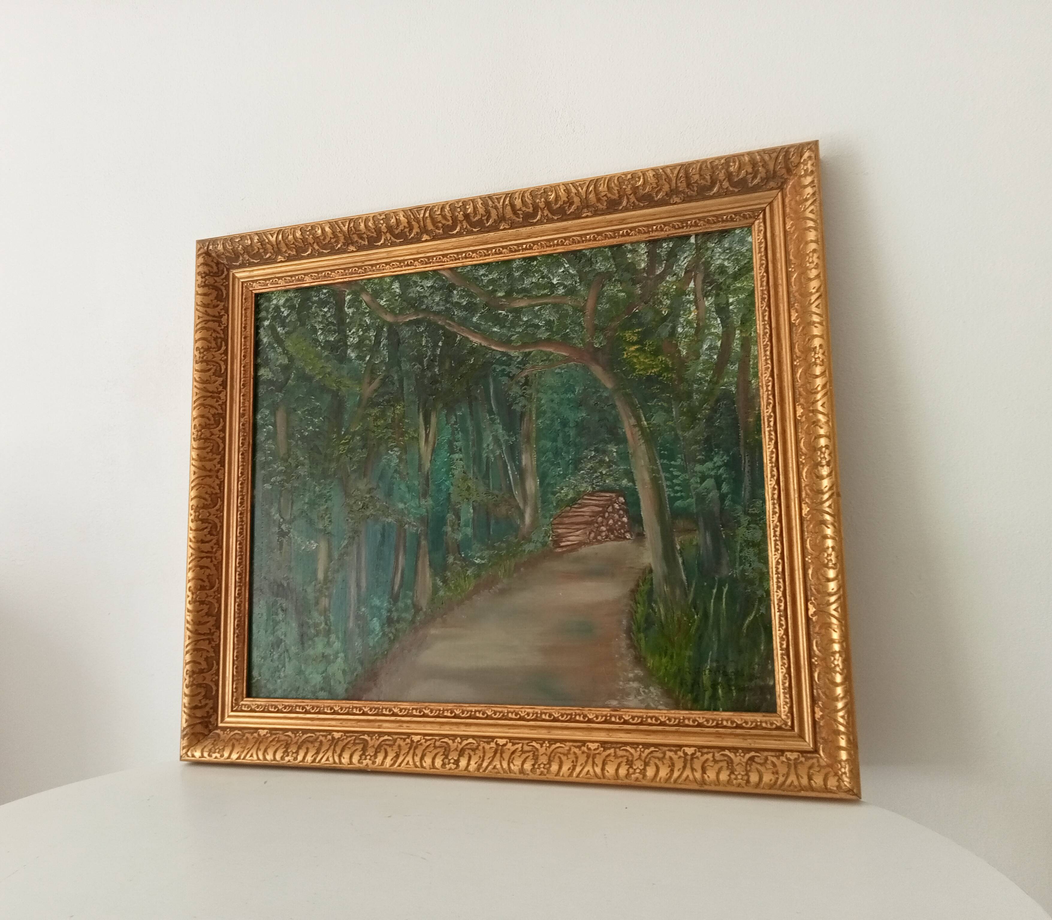 Oil painting by René Férréol Ringenbach "Chailluz Forest"