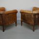 Vintage Dutch Cognac Leather Club Chairs, Set of 2