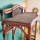 Antique rattan and bamboo coat rack