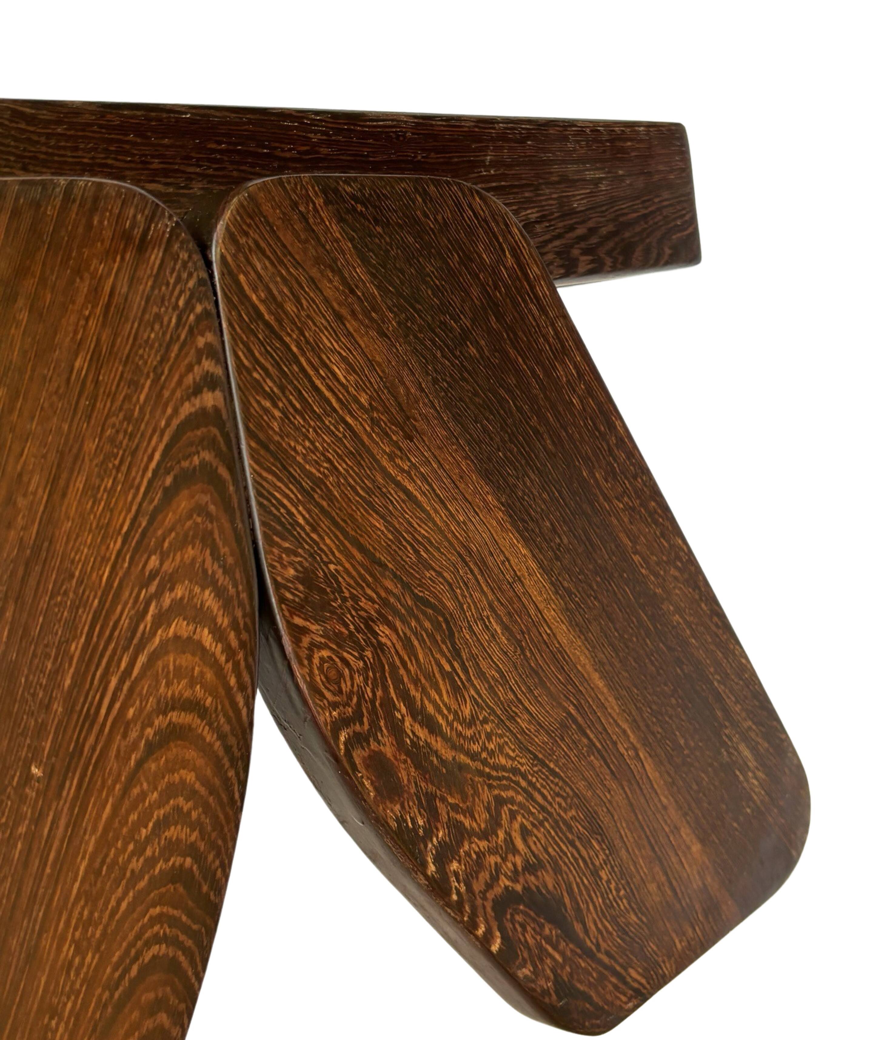 Vintage Coffee Table Wengé Brutalist Postmodern 70's Design