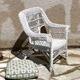 Vintage rattan kids garden armchair