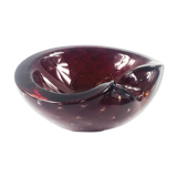 Bullicante murano ashtray with gold flecks inclusions, italy, 1960s