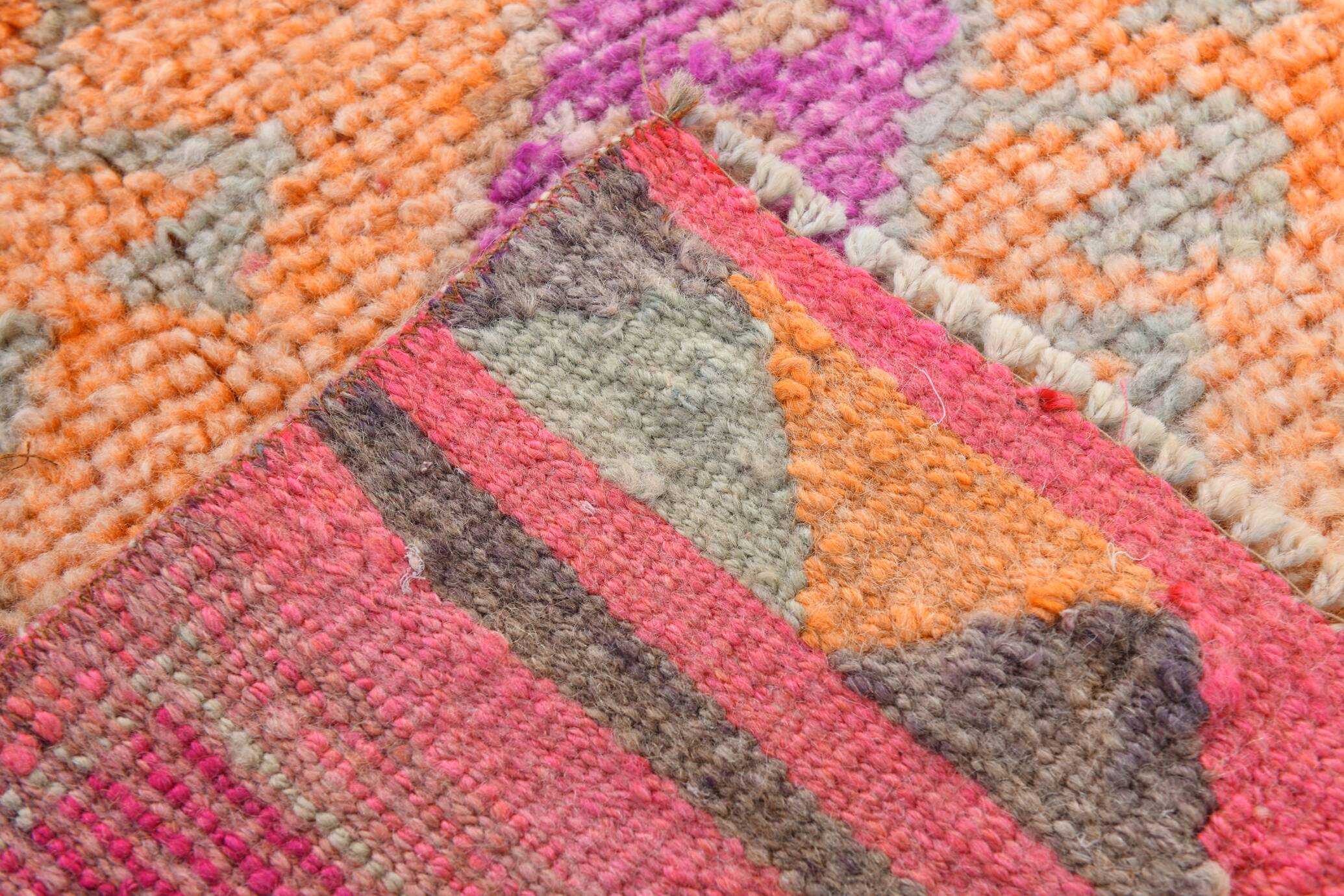 3x12 Vintage Pink & Orange Vintage Runner Rug, 90x359Cm