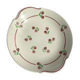 Plat à gâteau Badonviller demi porcelaine fleurettes