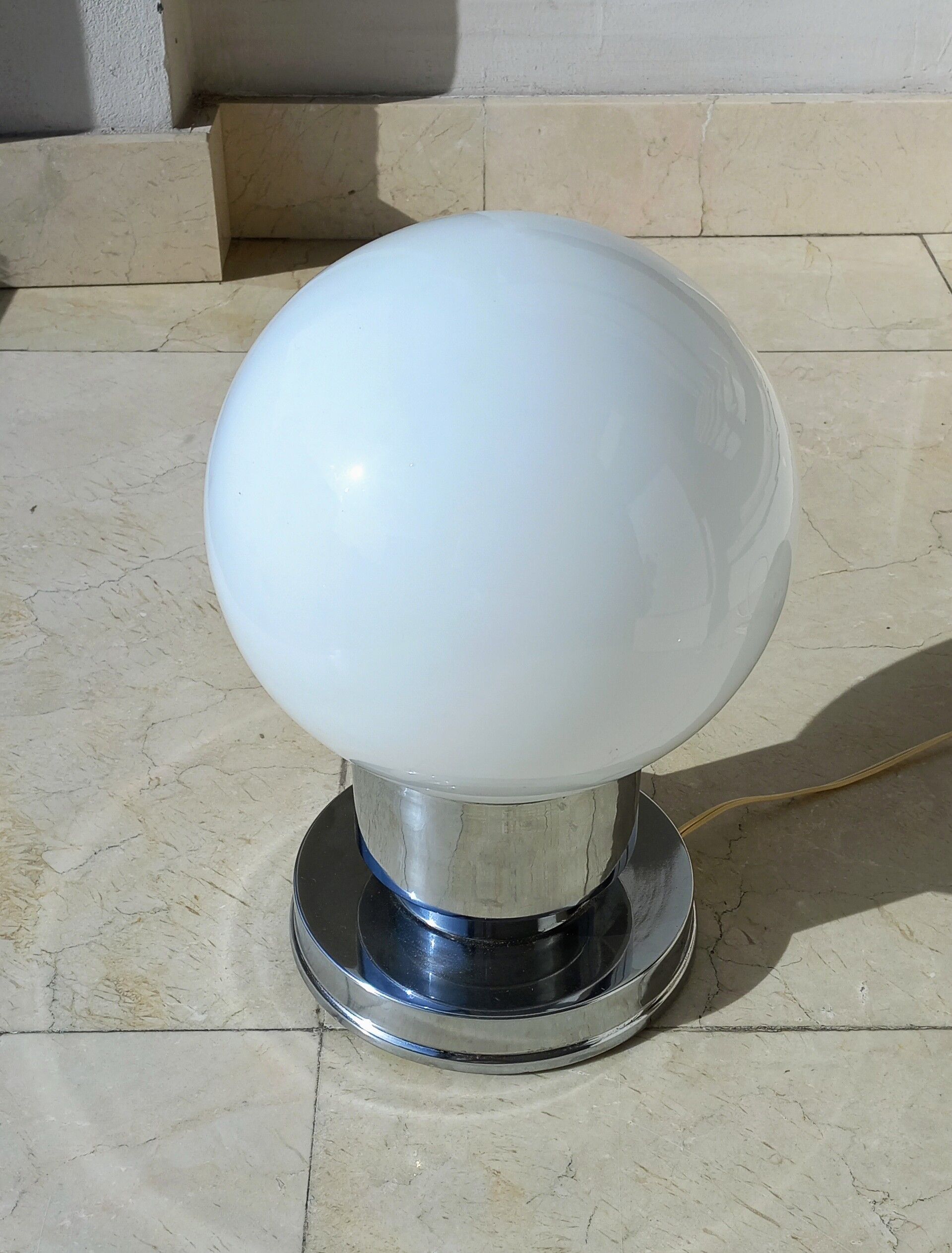 Pair of mcm chromed lamps