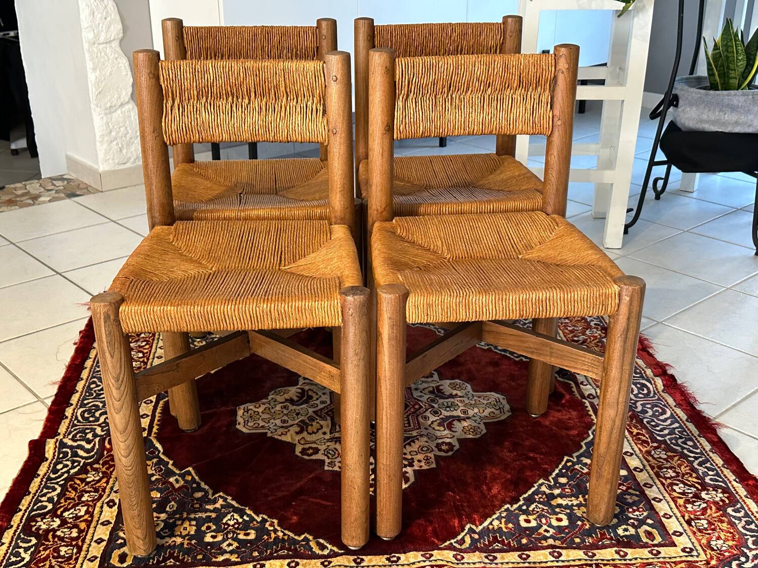 Set of 4 Méribel chairs by Charlotte Perriand 1950