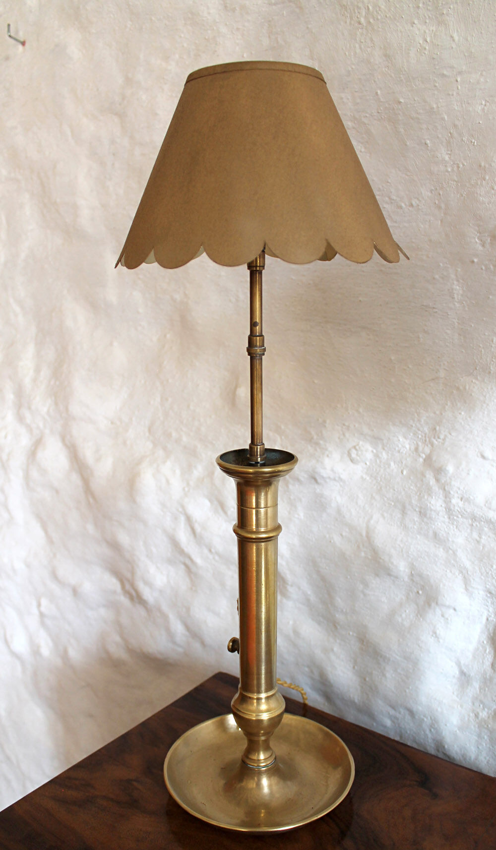 Pair of brass candlesticks lamps