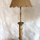 Pair of brass candlesticks lamps