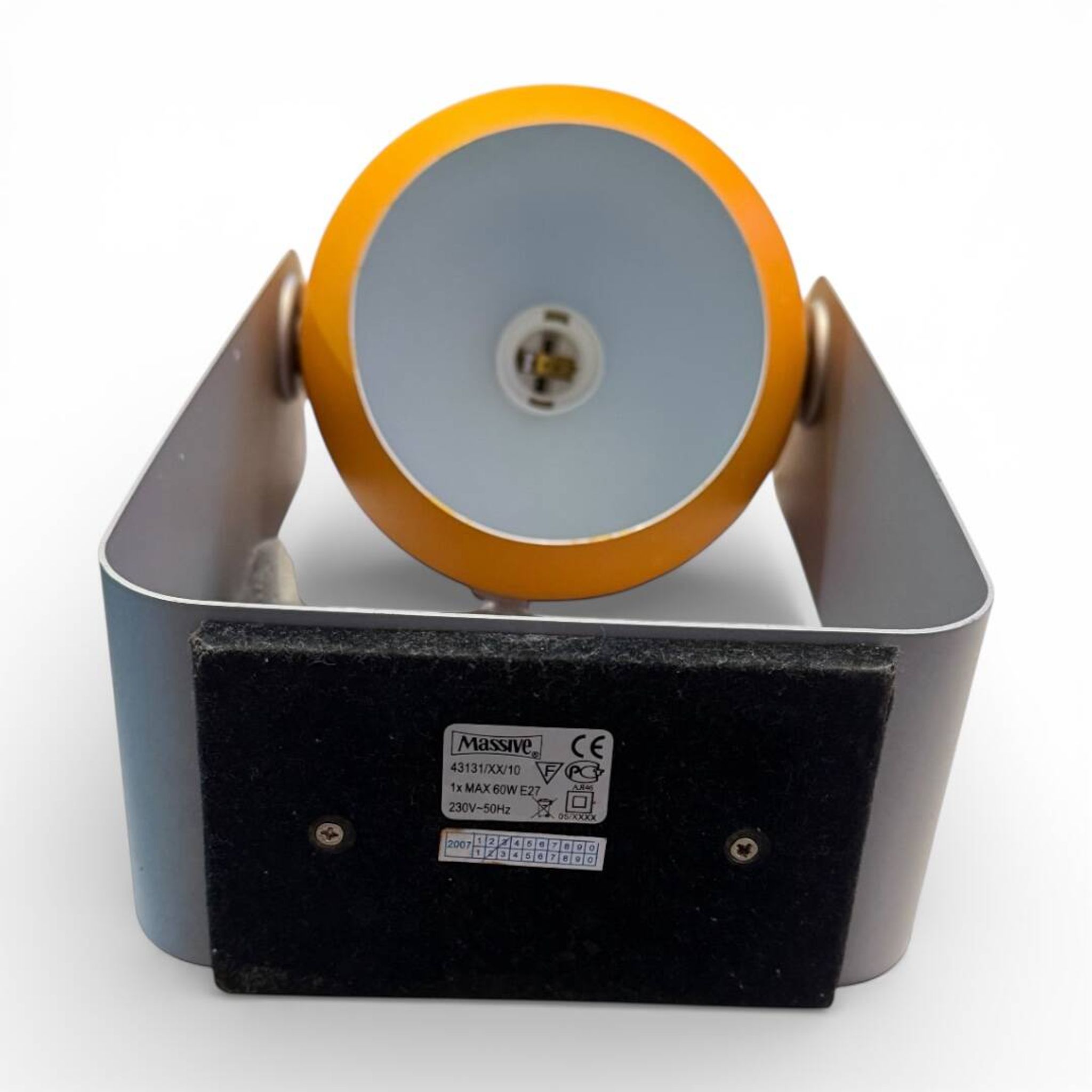 Pair of Space Age orange eyeball lamps by Massive Belgium