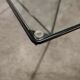 Square coffee table in glass and black satin metal 1980