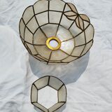Set of 4 lampshade suspensions in mother-of-pearl