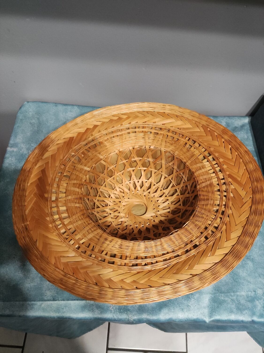 Rattan colonial hat, from the 60s-70s