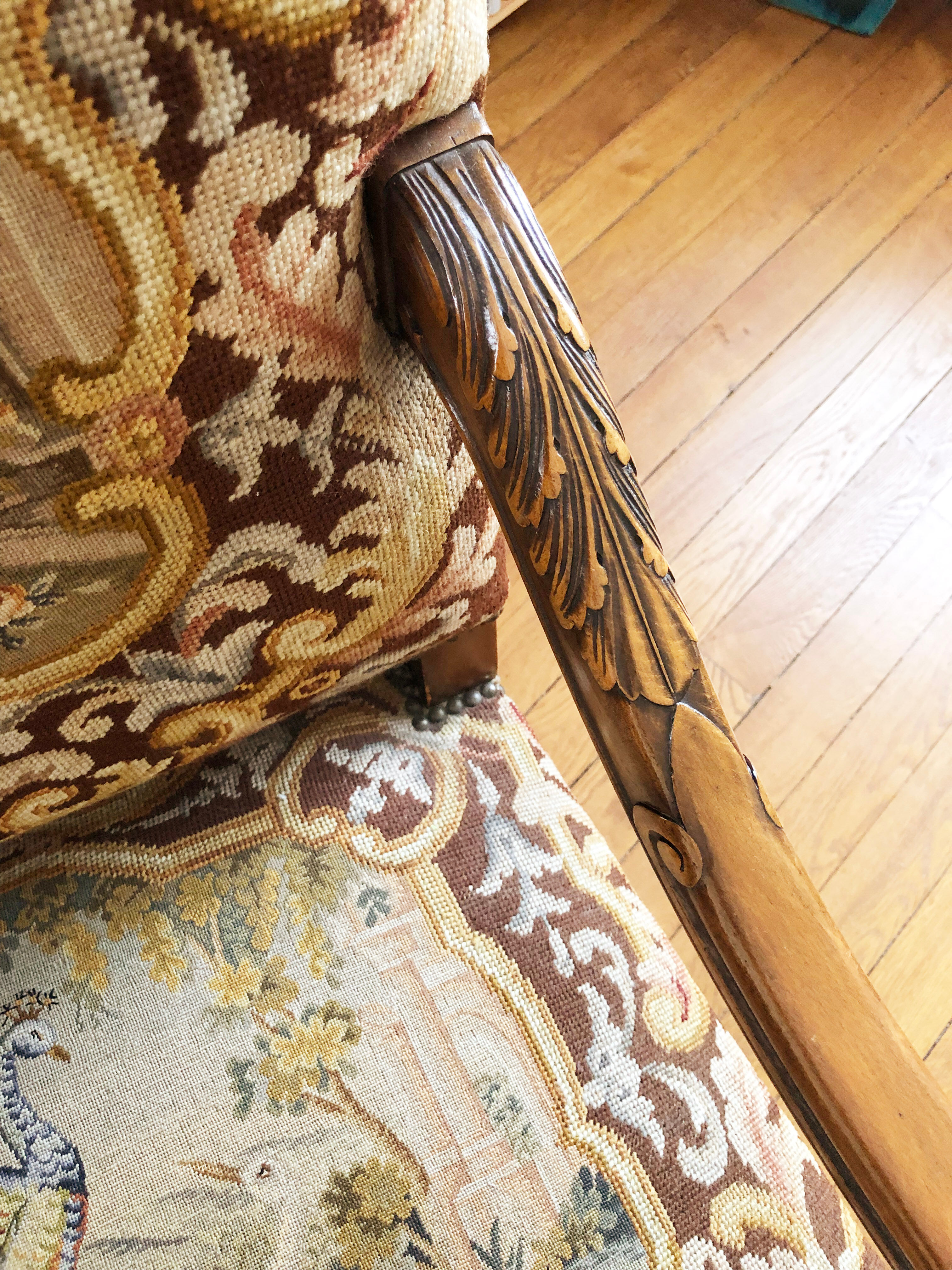 Armchair with high back called Dutch style neo-Louis XIII