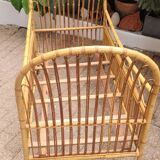 Lit enfant rotin 60's