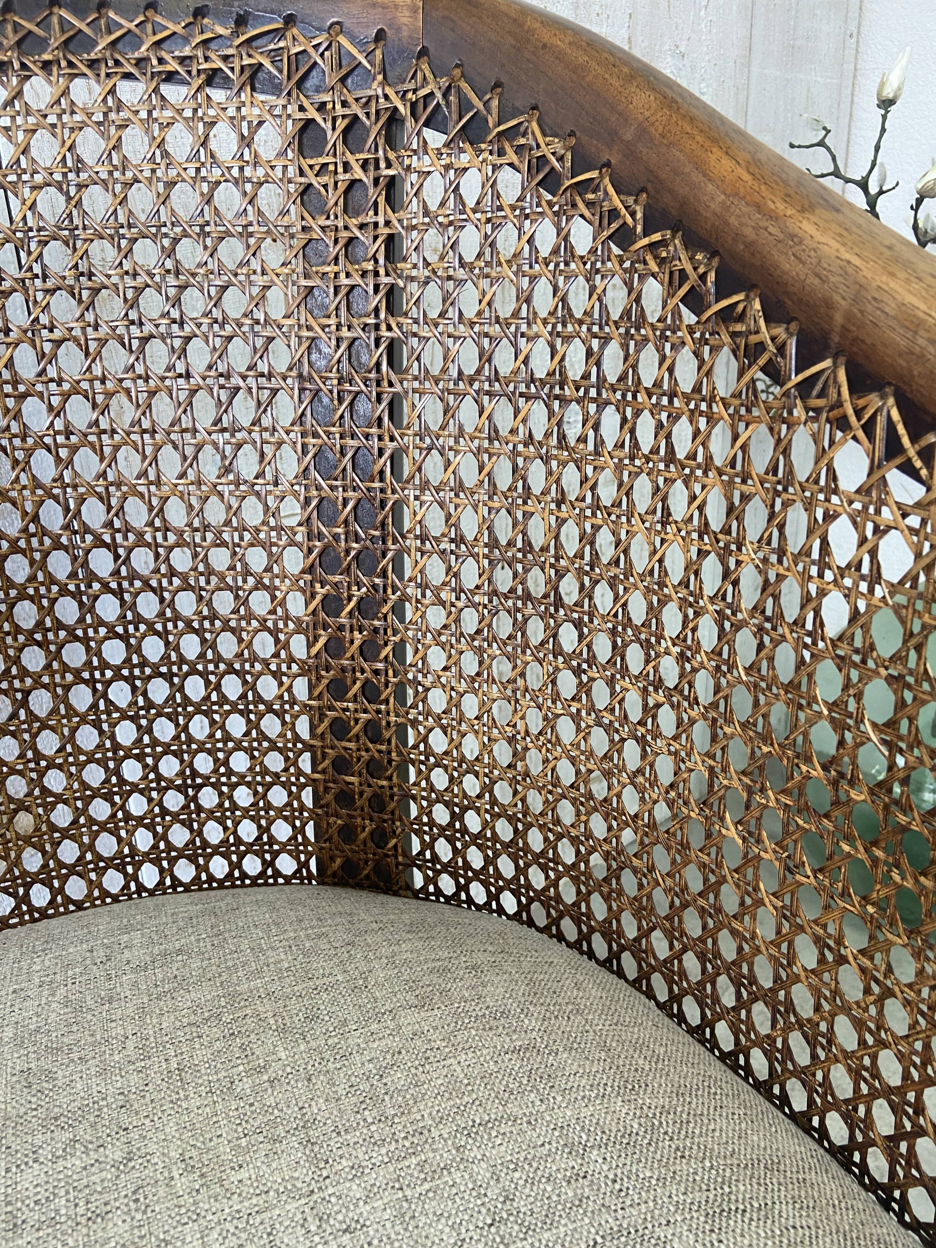 Antique chair with caning
