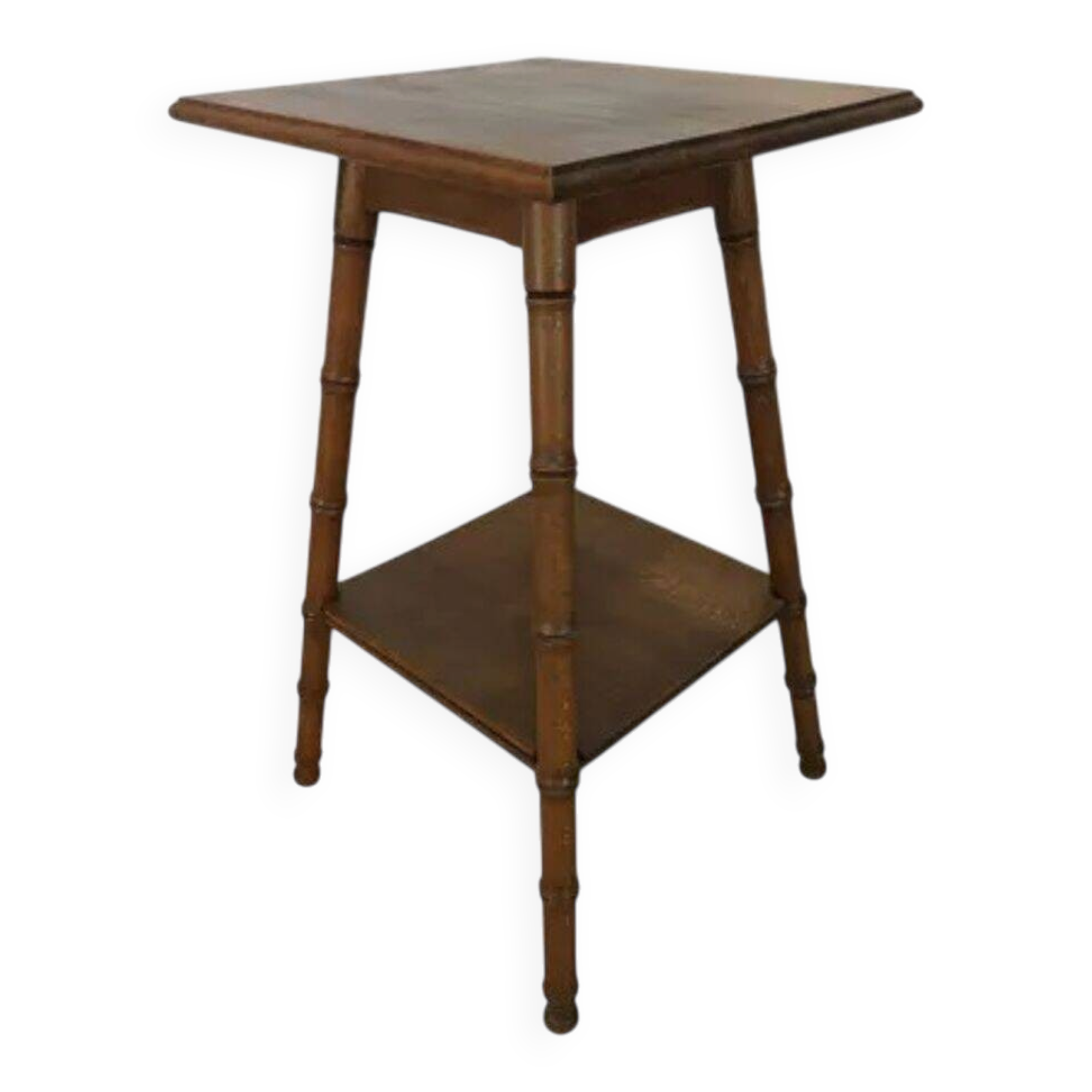 1960 carved bamboo wood side table, pedestal table